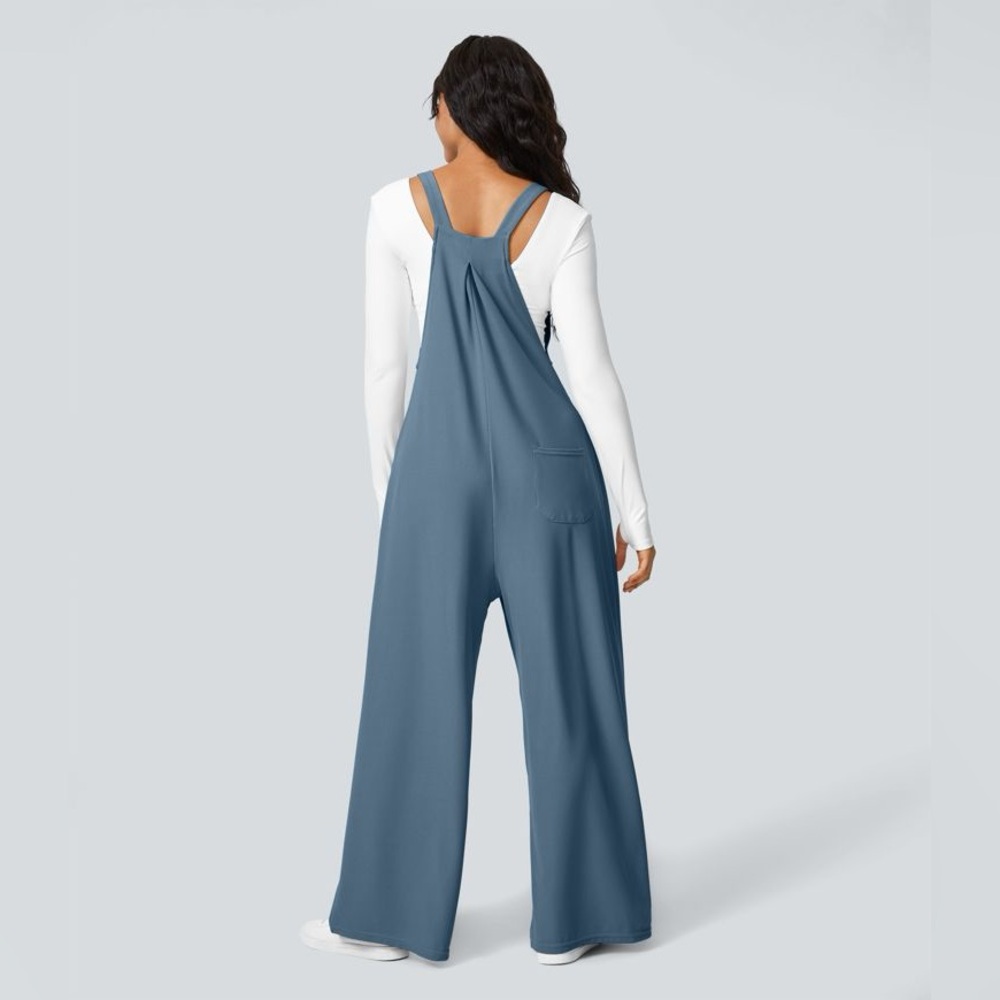 HALARA- Textured Adjustable Strap Pleated Wide Le… - image 3